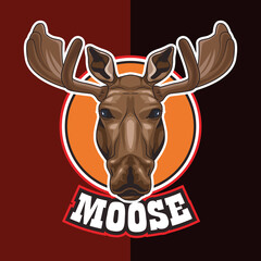 moose animal wild head character with lettering