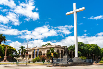 Obraz premium Montevideo at Tres Cruces district. The capital of Uruguay