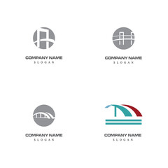 Set Bridge Logo Template vector icon illustration design