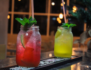 cocktail juice in a glass