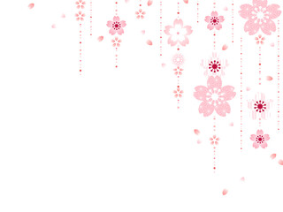 桜と和柄のイラスト背景