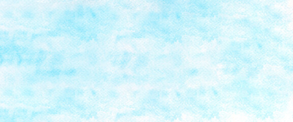 Blue watercolor background, Sky in watercolour painting soft textured on wet white paper background, Abstract blue watercolor illustration banner, wallpaper