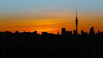 Fototapeta na wymiar Auckland city at sunset