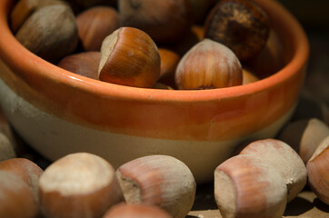 hazelnuts close up natural