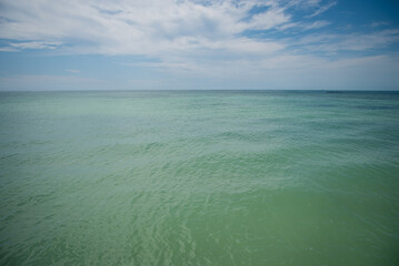 Key west seascape with clear water ocean blue skies