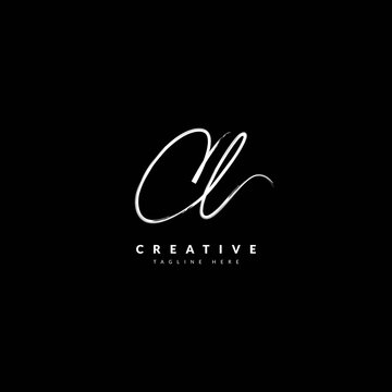 Initial CL handwritten signature logotype. Typography for company and business logo. Vector logo design.
