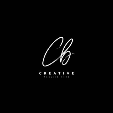 Initial CB handwritten signature logotype. Typography for company and business logo. Vector logo design.