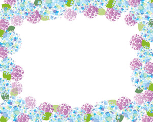 カラフルな紫陽花のフレーム