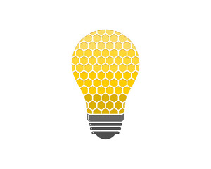 Beehive with light bulb logo