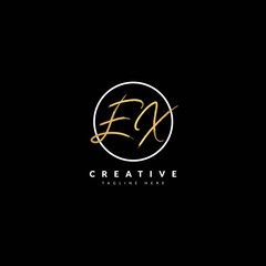 Initial EX handwritten signature logotype. Typography for company and business logo. Vector logo design.