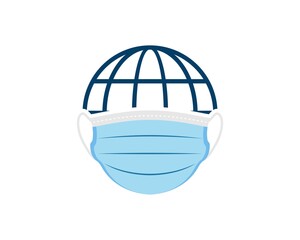 Abstract and simple globe with mask