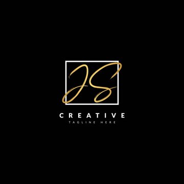 Initial JS handwritten signature logotype. Typography for company and business logo. Vector logo design.