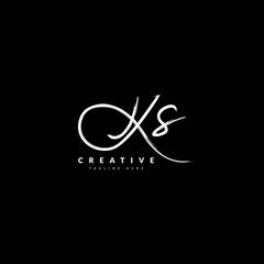 Initial KS handwritten signature logotype. Typography for company and business logo. Vector logo design.