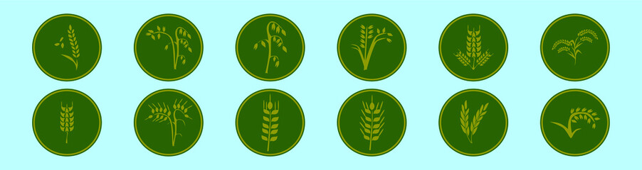 set of grains cartoon icon design template with various models. vector illustration isolated on blue background