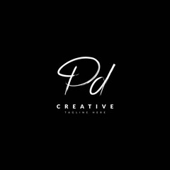 Initial PD handwritten signature logotype. Typography for company and business logo. Vector logo design.