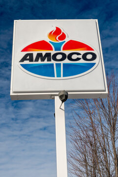 Amoco Gas Station Sign and Trademark Logo