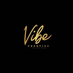 VIBE handwritten logotype. Typography for company and business logo. Vector logo design.