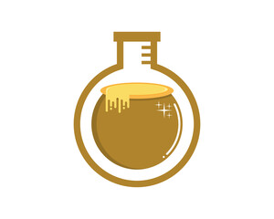Honey barrel inside the laboratory test tube