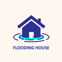 flooding house icon illustration vector on white background 