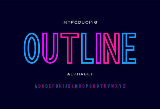 Line alphabet fonts. Typography for a design, poster, banner, etc. Vector element or template A to Z