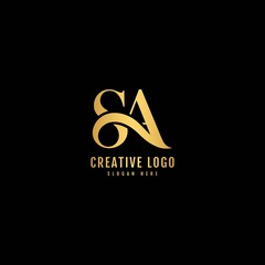 SA Combination text logotype. Minimalist letter concept. Typography for Company and Business Logo. - obrazy, fototapety, plakaty