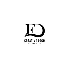 ED Combination text logotype. Minimalist letter concept. Typography for Company and Business Logo. - obrazy, fototapety, plakaty