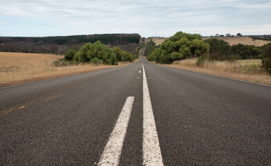 Kangaroo Island rural road South Australian landscape in remote area.