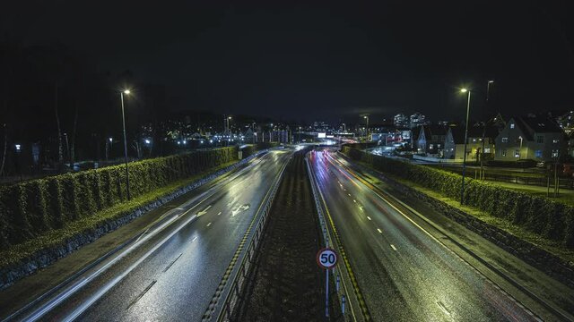 Timelapse of E39 road in Stavanger. Longexposure