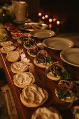 preparation of hamburgers for catering a social event.