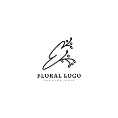 Initial E minimalis monogram logo with flourish ornament. Typography for company and business logo.