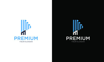 Abstract letter PM logo. This logo icon incorporate with abstract shape in the creative way.