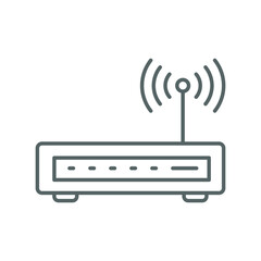 Simple router icon. Line style for web template and app. Broadband, modem, woreless, vector illustration design on white background. EPS 10 
