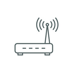 Simple router icon. Line style for web template and app. Broadband, modem, woreless, vector illustration design on white background. EPS 10 