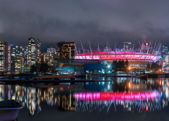 city skyline at night