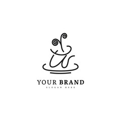 Initial A logo with drink concept. Minimalist logo concept, fit for cafe, restaurant, packaging and drink business. Illustration vector logo.