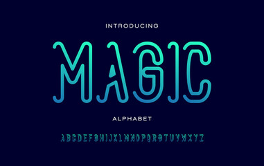 Obraz premium Line alphabet fonts. Typography for a design, poster, banner, etc. Vector element or template A to Z