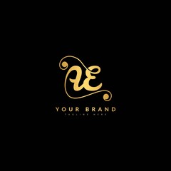 Fototapeta na wymiar Initial Letter AE, Luxury Monogram Logotype. Typography for company and bussines logo.