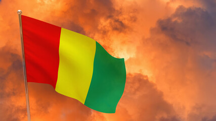 Guinea flag on pole