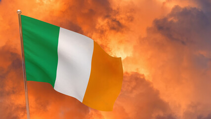 Ireland flag on pole
