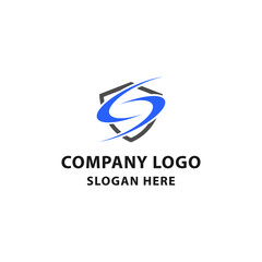 Modern shield with letter S. Security Logo