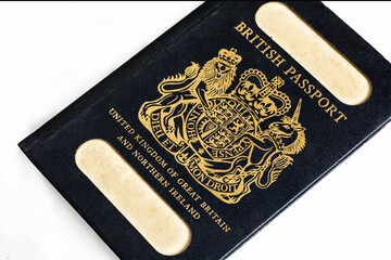 Old British black cover passport.