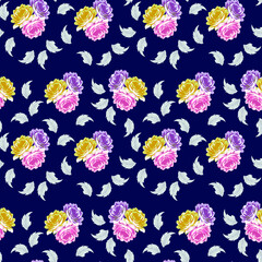 Fototapeta premium seamless small vector flower design pattern on background