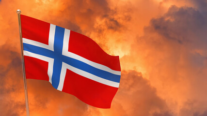 Norway flag on pole