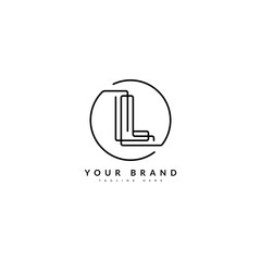 L initial minimalist line logo. LL monogram letter for company and business logo.