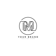 M initial minimalist line logo. MM monogram letter for company and business logo.