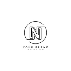 N initial minimalist line logo. NN monogram letter for company and business logo.