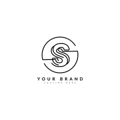 SS initial minimalist line logo. S monogram letter for company and business logo.