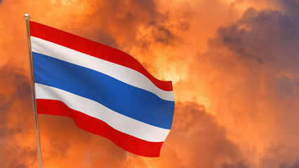 Thailand flag on pole