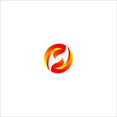 logo fire hot energy templet vector