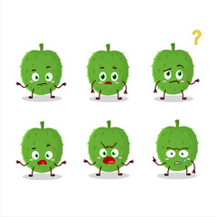 Cartoon character of soursop with what expression